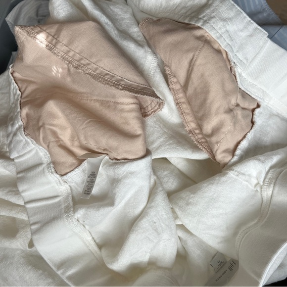 J Jill Love Linen Pants XL Cropped Pull On Pockets Ivory Relaxed Comfort Band - Picture 8 of 12